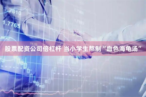 股票配资公司倍杠杆 当小学生熬制“血色海龟汤”